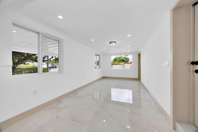 5410 SW 2nd St, Miami, FL 33134 - spare room featuring light marble finish floors, recessed lighting, and baseboards