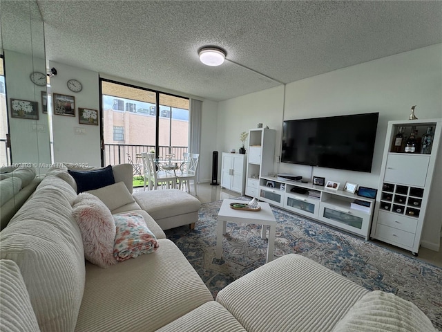3550 Blue Lake Dr Unit 501, Pompano Beach, FL 33064 - living room with a textured ceiling and baseboards