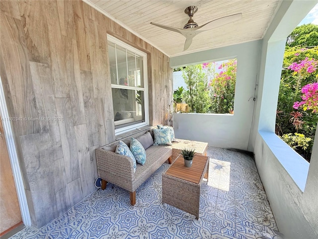 38 NW 47th Ter, Miami, FL 33127 - view of patio featuring ceiling fan and covered porch