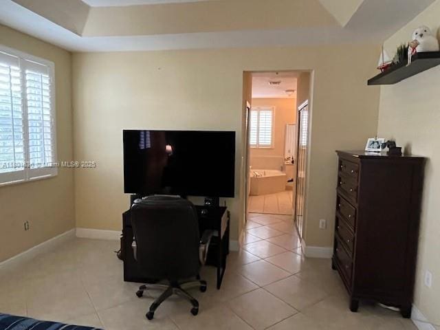 8753 SW 3rd Ln, Miami, FL 33174 - office area featuring light tile patterned flooring and baseboards