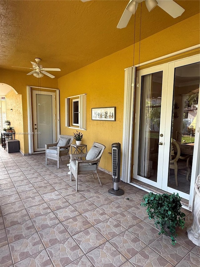 8943 NW 174th St, Hialeah, FL 33018 - view of patio / terrace featuring a ceiling fan and french doors