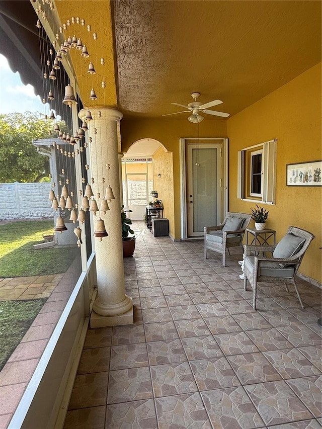 8943 NW 174th St, Hialeah, FL 33018 - view of patio featuring a ceiling fan and fence