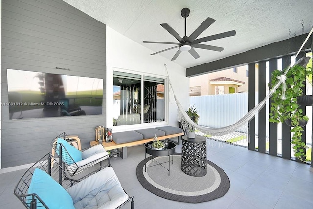 1550 SW 194th Ave, Pembroke Pines, FL 33029 - view of patio with ceiling fan and outdoor lounge area