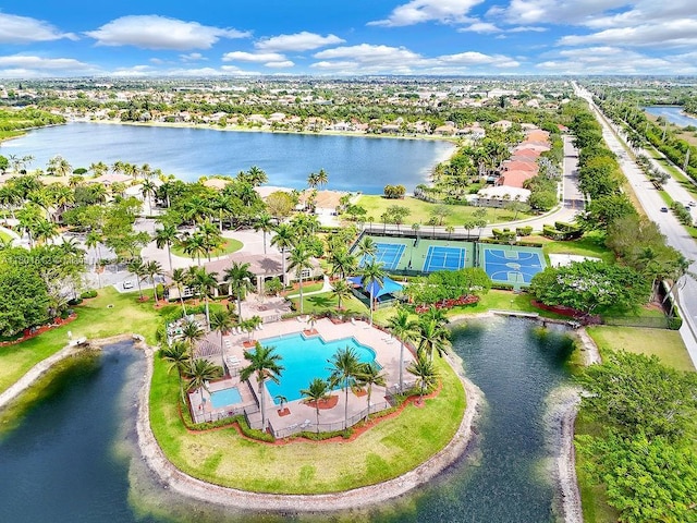 1550 SW 194th Ave, Pembroke Pines, FL 33029 - aerial perspective of suburban area with a pool and a nearby body of water