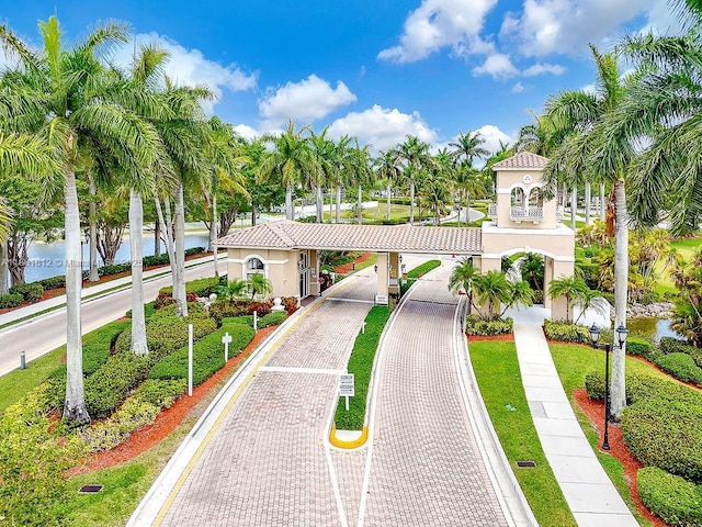 1550 SW 194th Ave, Pembroke Pines, FL 33029 - mediterranean / spanish-style home with a water view, stucco siding, and a tiled roof