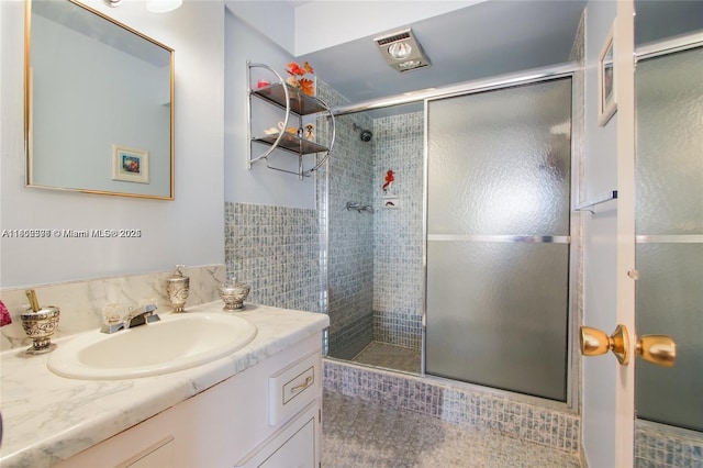 1425 Atlantic Shores Blvd Unit 502, Hallandale Beach, FL 33009 - full bathroom featuring a shower stall and vanity