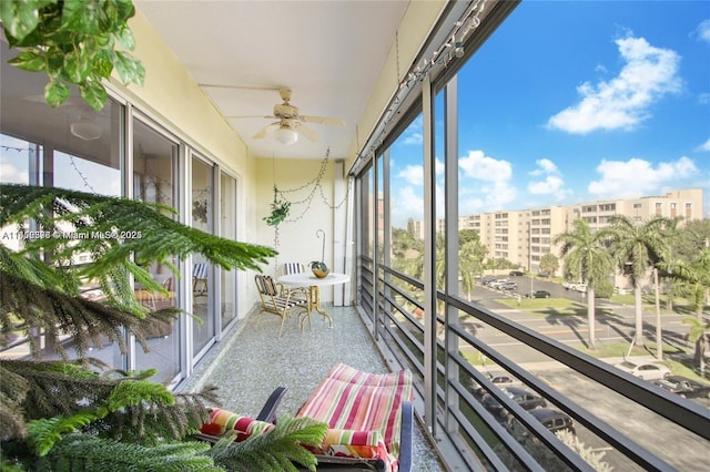 1425 Atlantic Shores Blvd Unit 502, Hallandale Beach, FL 33009 - balcony with a ceiling fan