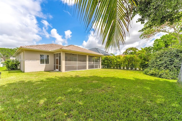 2819 Augusta Ln, Homestead, FL 33035 - view of green lawn featuring a sunroom