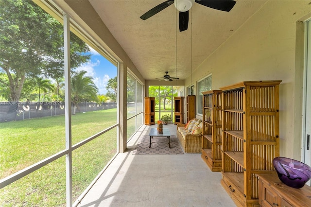 2819 Augusta Ln, Homestead, FL 33035 - sunroom / solarium featuring ceiling fan
