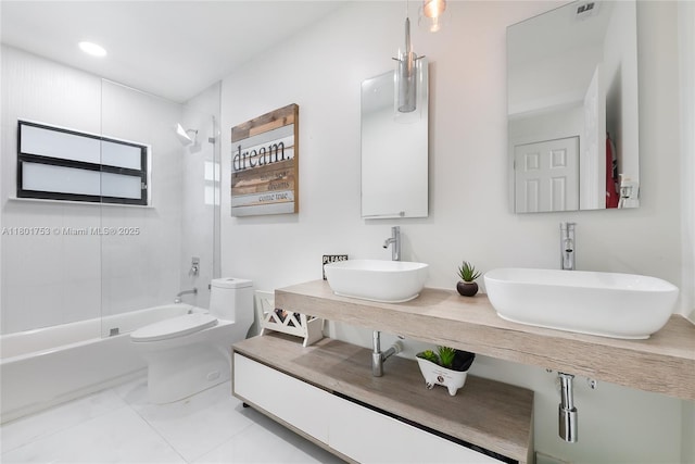 8840 SW 181st Ter, Palmetto Bay, FL 33157 - full bath featuring toilet, washtub / shower combination, and double vanity