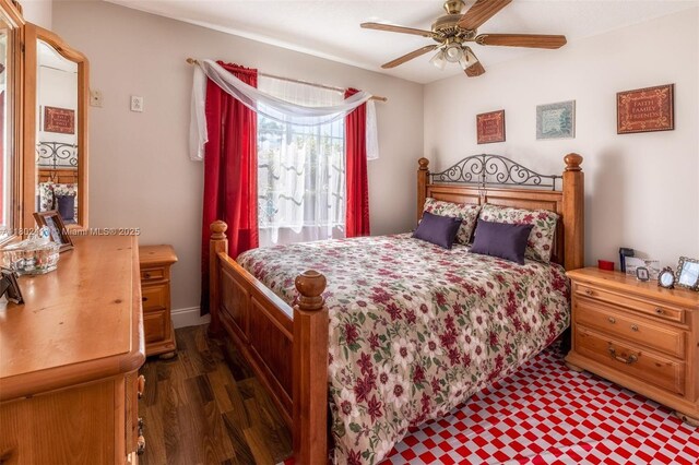 15763 SW 82nd St, Miami, FL 33193 - bedroom with a ceiling fan and wood finished floors