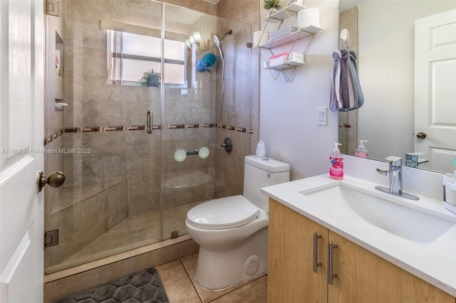 15763 SW 82nd St, Miami, FL 33193 - bathroom with a stall shower, toilet, vanity, and tile patterned flooring
