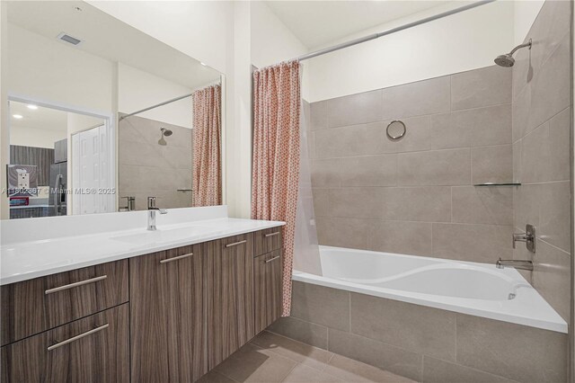 8301 NW 41st St Unit B-303, Doral, FL 33166 - full bath with tiled shower / bath combo, vanity, and tile patterned floors