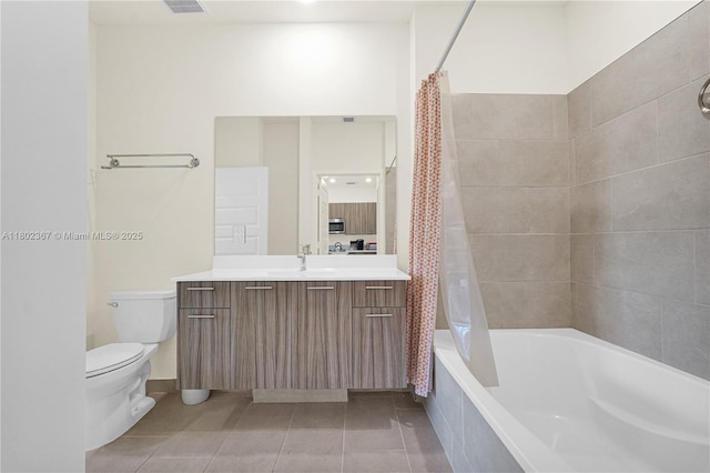 8301 NW 41st St Unit B-303, Doral, FL 33166 - bathroom featuring tile patterned flooring, vanity, and shower / bathtub combination with curtain