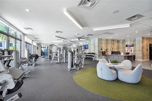 8301 NW 41st St Unit B-303, Doral, FL 33166 - gym with wooden walls