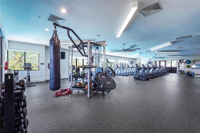 8301 NW 41st St Unit B-303, Doral, FL 33166 - exercise room featuring ceiling fan