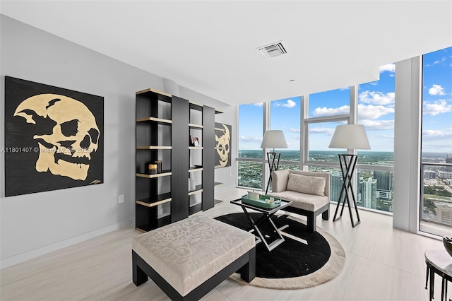 851 NE 1st Ave Ph 5401, Miami, FL 33132 - living room featuring floor to ceiling windows