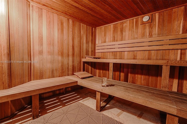31 SE 5th St Unit 1603, Miami, FL 33131 - sauna / steam room with wood walls and wood ceiling
