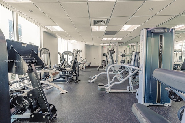 31 SE 5th St Unit 1603, Miami, FL 33131 - workout area featuring a paneled ceiling