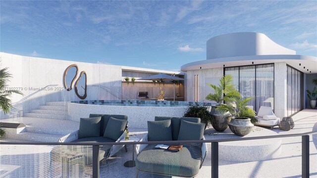 1000 Brickell Plz Unit Uph6201, Miami, FL 33131 - view of patio / terrace featuring an outdoor living space