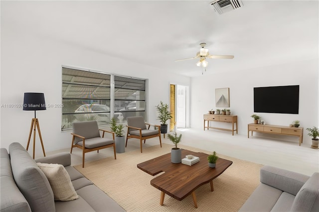 5706 NW 81st Ave, Tamarac, FL 33321 - living area with a ceiling fan and carpet
