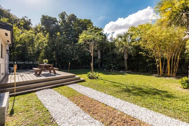 4228 NW 3rd Ave, Miami, FL 33127 - view of green lawn featuring a deck and view of scattered trees