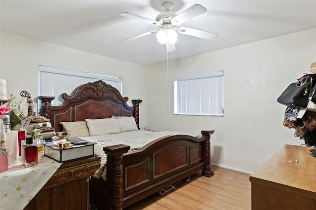 4216 NW 52nd Ave, Lauderdale Lakes, FL 33319 - bedroom with light wood-type flooring, baseboards, and ceiling fan