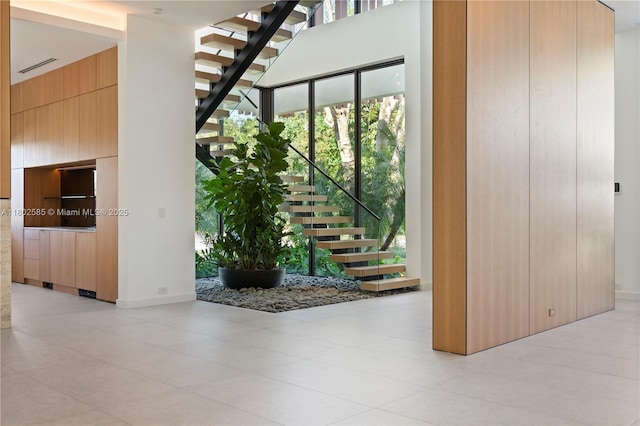 common area featuring stairs