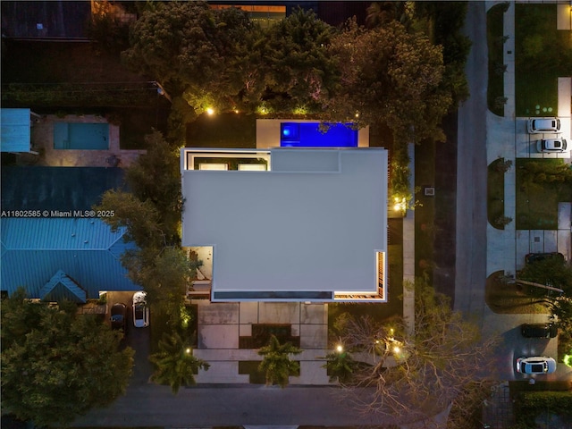 view of aerial view at night