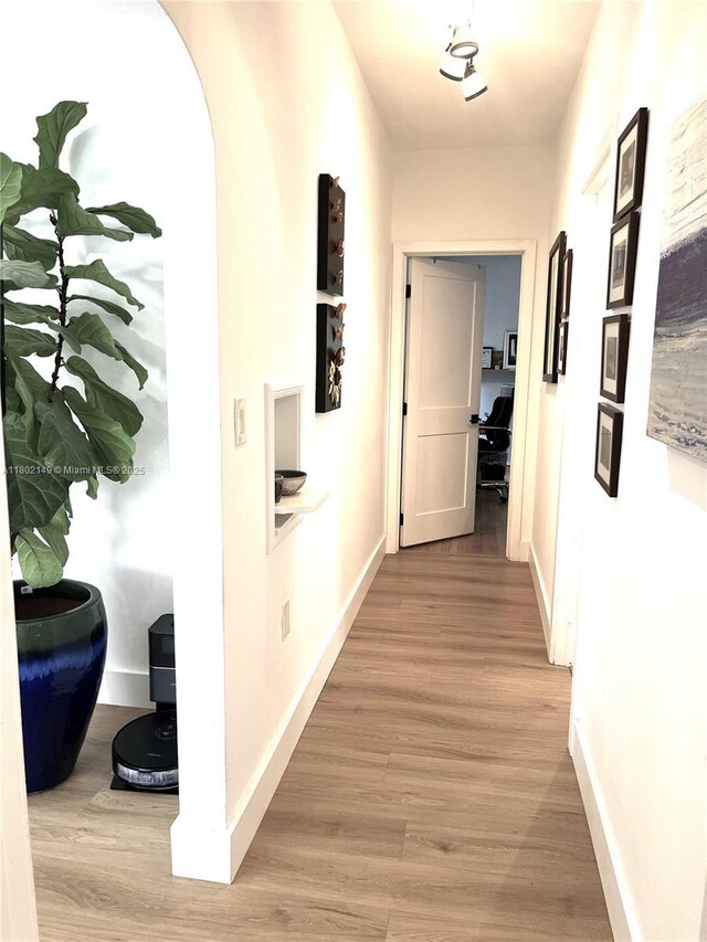 465 NE 52nd St, Miami, FL 33137 - corridor with light wood-style floors and baseboards