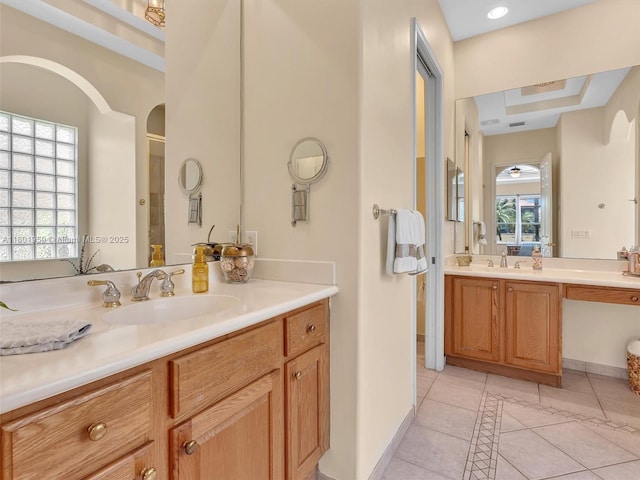 3230 SW 194th Ter, Miramar, FL 33029 - full bath with tile patterned floors, vanity, and inlaid floor details