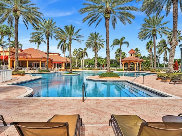 3230 SW 194th Ter, Miramar, FL 33029 - community pool featuring a gazebo and a patio area