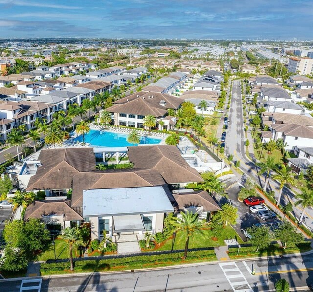 bird's eye view of a pool