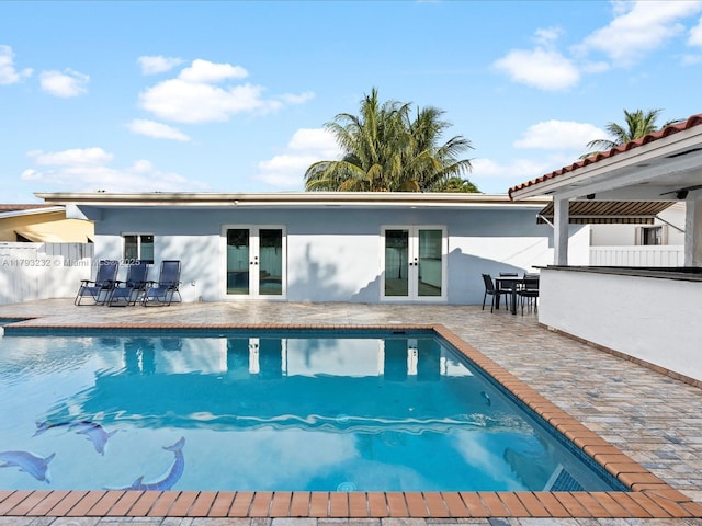 6820 SW 9th St, Pembroke Pines, FL 33023 - view of pool with french doors and a patio area