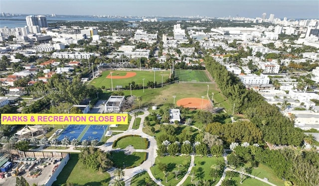 aerial overview of property's location with nearby urban area