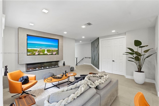 1504 Passion Vine Cir Unit 23-4, Weston, FL 33326 - living room featuring baseboards, recessed lighting, and tile patterned flooring