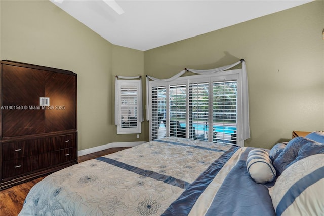1708 NW 126th Dr, Coral Springs, FL 33071 - bedroom featuring wood finished floors, baseboards, lofted ceiling, and a skylight