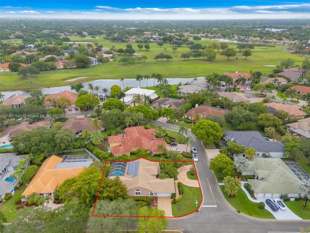 1708 NW 126th Dr, Coral Springs, FL 33071 - aerial perspective of suburban area featuring property boundaries highlighted, a large body of water, and a golf course