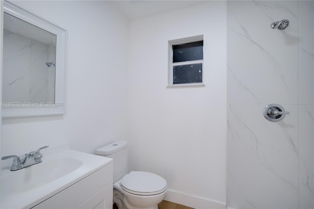 6830 SW 1st St, Miami, FL 33144 - full bathroom with a marble finish shower, vanity, and toilet