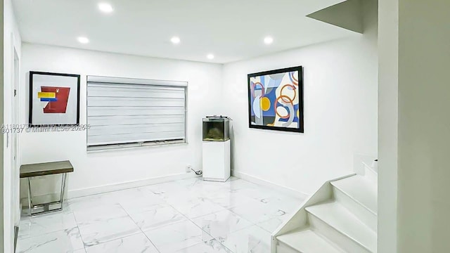 6355 SW 138th Path Unit 6355, Miami, FL 33183 - stairs with marble look tile flooring, recessed lighting, and baseboards