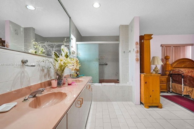 330 SW 133rd Ct, Miami, FL 33184 - full bathroom featuring double vanity, tile patterned floors, and recessed lighting
