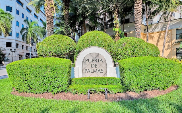view of community sign