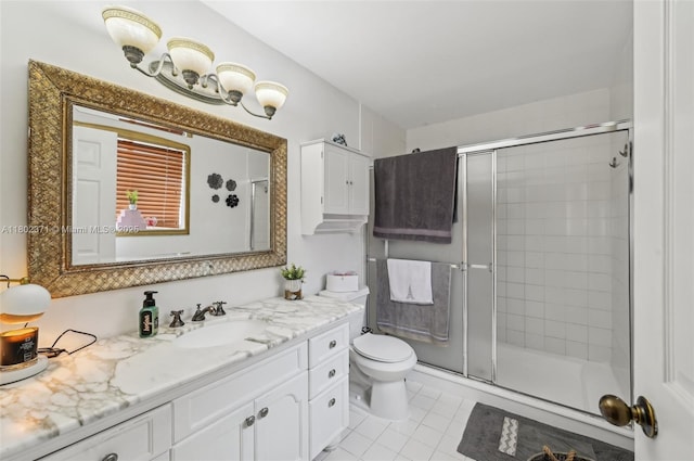 7377 SW 162nd Path, Miami, FL 33193 - full bathroom featuring tile patterned floors, vanity, a shower stall, and toilet