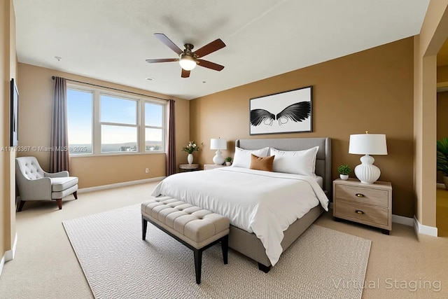 4350 Hillcrest Dr Unit 1016, Hollywood, FL 33021 - bedroom with light colored carpet, baseboards, and a ceiling fan