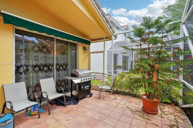 view of patio / terrace with a grill