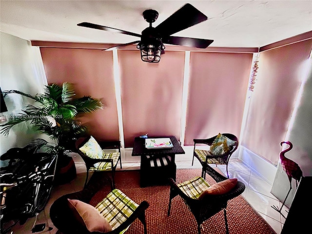 3051 S Palm Aire Dr Unit 203, Pompano Beach, FL 33069 - sitting room featuring ceiling fan