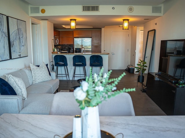 2681 N Flamingo Rd Unit 1206S, Sunrise, FL 33323 - living room with dark wood-type flooring