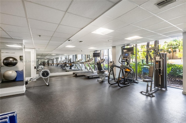 540 Brickell Key Dr Unit 904, Miami, FL 33131 - workout area featuring a drop ceiling
