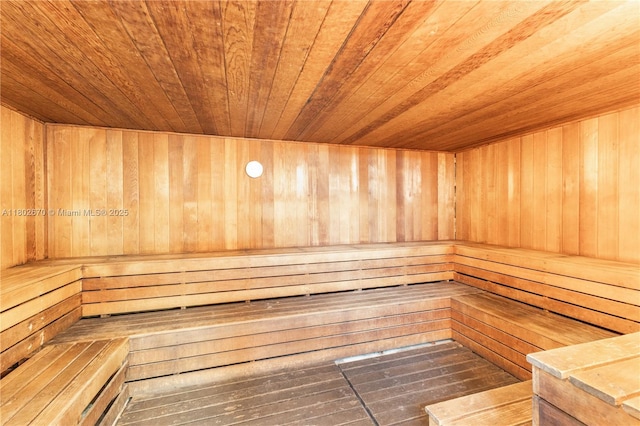 540 Brickell Key Dr Unit 904, Miami, FL 33131 - relaxing sauna featuring wooden ceiling and wooden walls