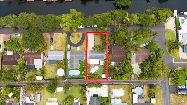 1112 N 31st Ave, Hollywood, FL 33021 - aerial perspective of suburban area featuring property boundaries highlighted